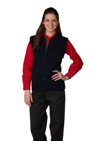 Unisex Heavyweight Zip-Front Crewneck Transit Cardigan Vest - Navy