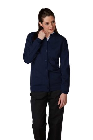 Women's Jersey Knit 7-Button Crewneck Cardigan - Navy