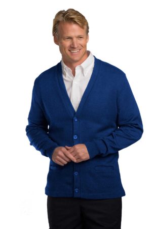 Unisex Jersey Knit 5-Button V-Neck Pocket Cardigan - Mayfair