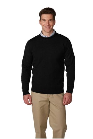 Unisex Crewneck Pullover Jersey Knit Sweater - Black