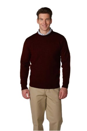 Unisex Crewneck Pullover Jersey Knit Sweater - Wine