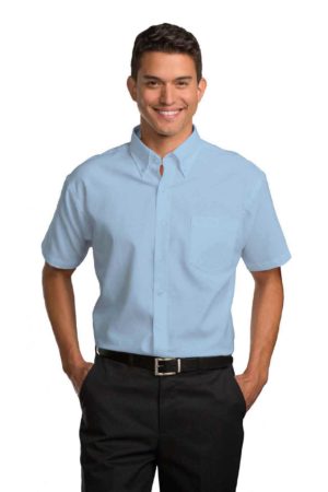 Men's Short-Sleeve Oxford Shirt - Blue