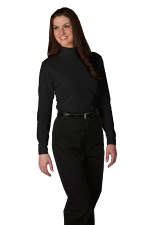 Unisex Jersey Knit Turtleneck - Black
