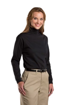Unisex Jersey Knit Mock Turtleneck - Black