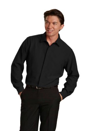 Men's Hospitality Shirt, Pointed Collar - Black