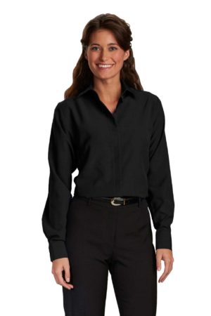 Women's Hospitality Blouse, Pointed Collar - Black