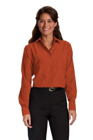 Women's Hospitality Blouse, Pointed Collar - Rust