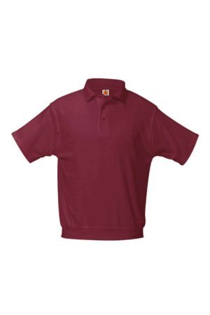 Unisex Jersey Knit Polo Overshirt, Short Sleeves - Wine