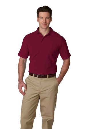 Unisex Pique Polo Shirt, Short Sleeves, Hemmed - Wine