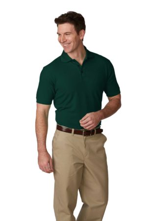 Men's/Unisex Pique Polo Shirt, Short Sleeves, Ribbed Cuffs - Tulane Forest Lane Green