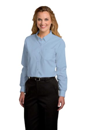 Women's Long-Sleeve Oxford Blouse - Blue