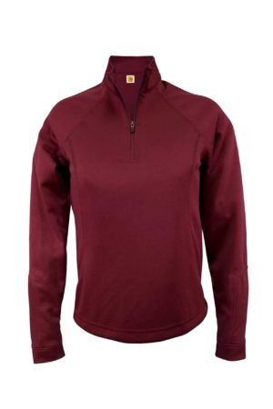 Ladies Performance Moisture-Wicking Quarter-Zip Pullover - Burgundy