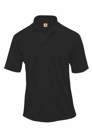 Performance Moisture-Wicking Jersey Knit Short Sleeve Polo - Black