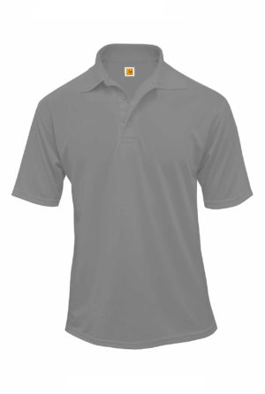 Performance Moisture-Wicking Jersey Knit Short Sleeve Polo - Grey