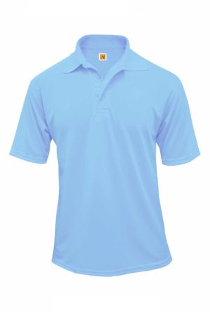 Performance Moisture-Wicking Jersey Knit Short Sleeve Polo - Blue