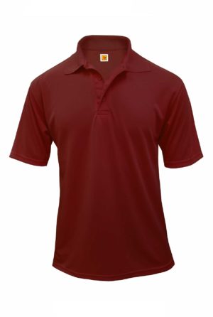 Performance Moisture-Wicking Jersey Knit Short Sleeve Polo - Wine