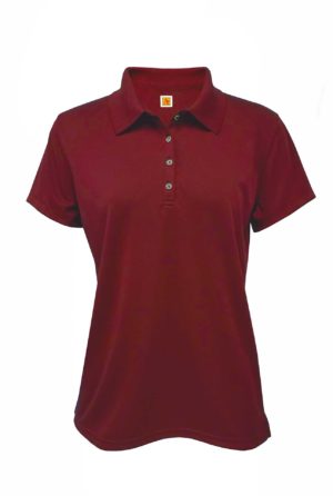 Women's Performance Moisture-Wicking Jersey Knit Short Sleeve Polo - Wine
