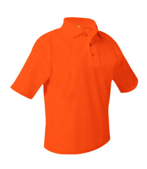 Unisex Pique Polo Shirt, Short Sleeves, Hemmed - Tulane Orange